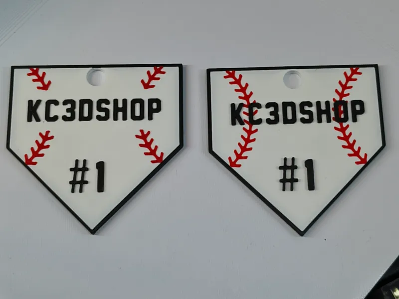 Home Plate Name and Number Keychain