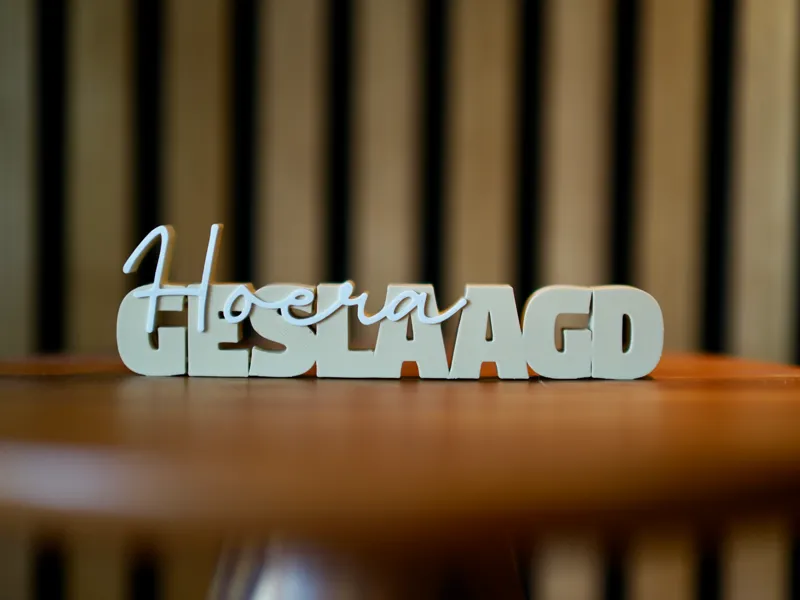 Woordbeeld - Hoera geslaagd (Nederlands)