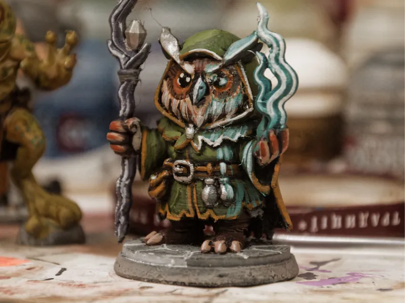 Owl Wizard Miniature – DND Fantasy 3D Print