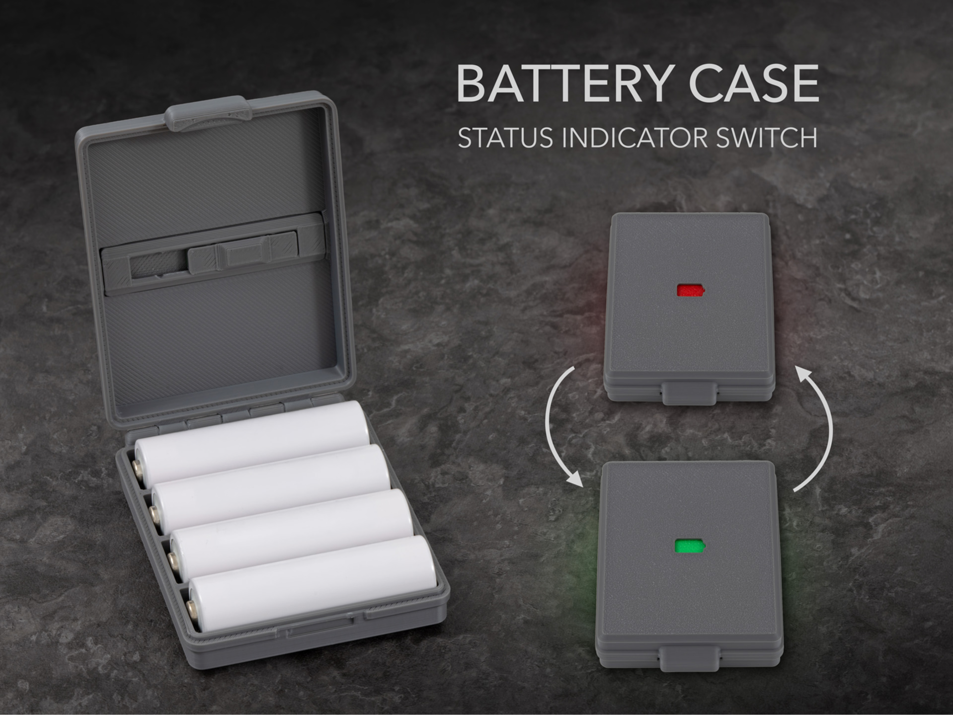 Battery Case with Status Indicator Switch