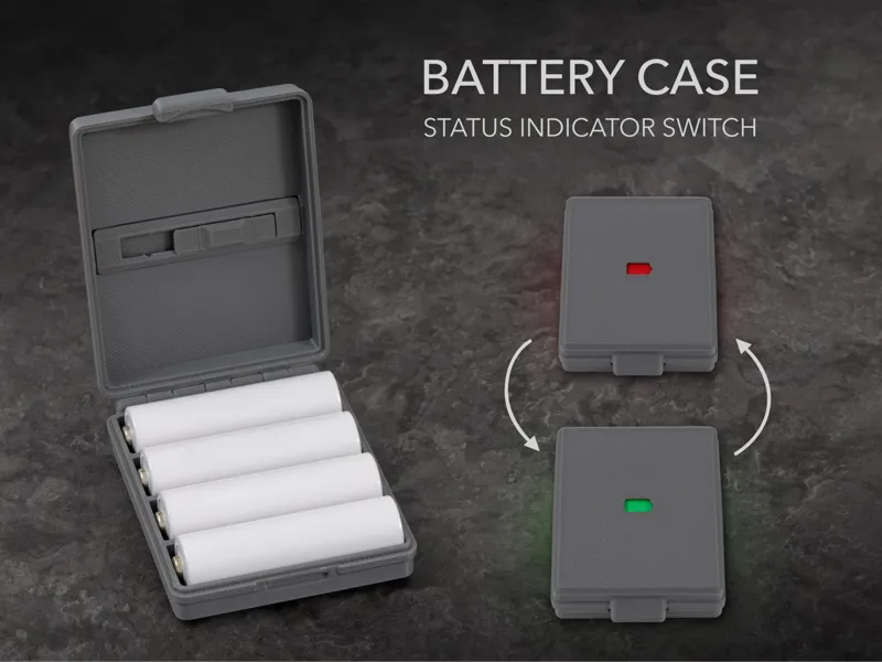Battery Case with Status Indicator Switch