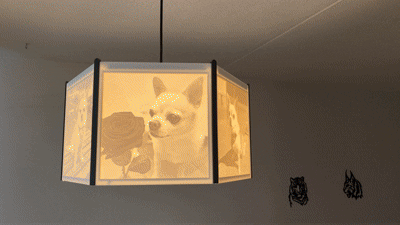 Hexagonal Lithophane lampshade for E27 base