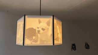Hexagonal Lithophane lampshade for E27 base