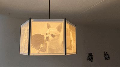 Hexagonal Lithophane lampshade for E27 base