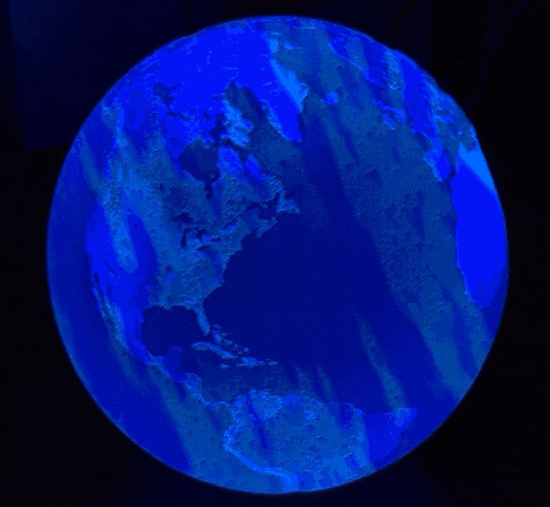 Earth Lithophane A1 Mini - 87% kc007 / 001 LED kit