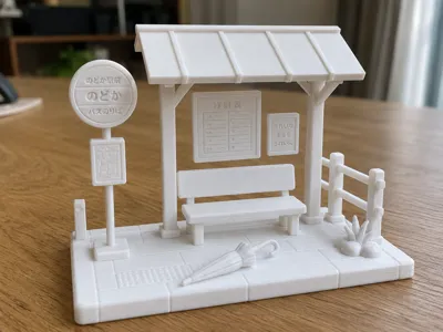 Miniature Japanese bus stop