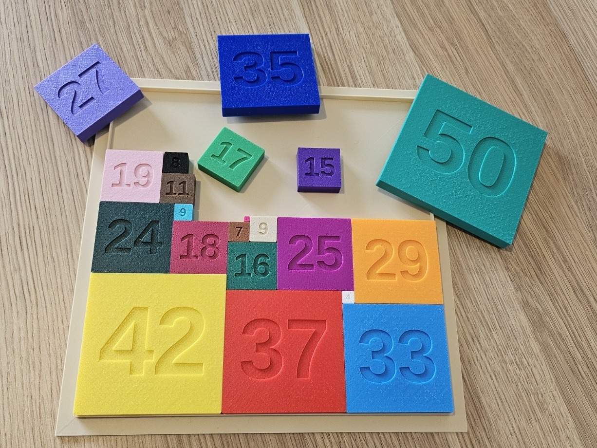 "Squared Square" 21-piece puzzle