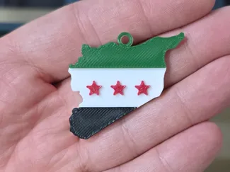 Syrian Map & Flag - KeyChain