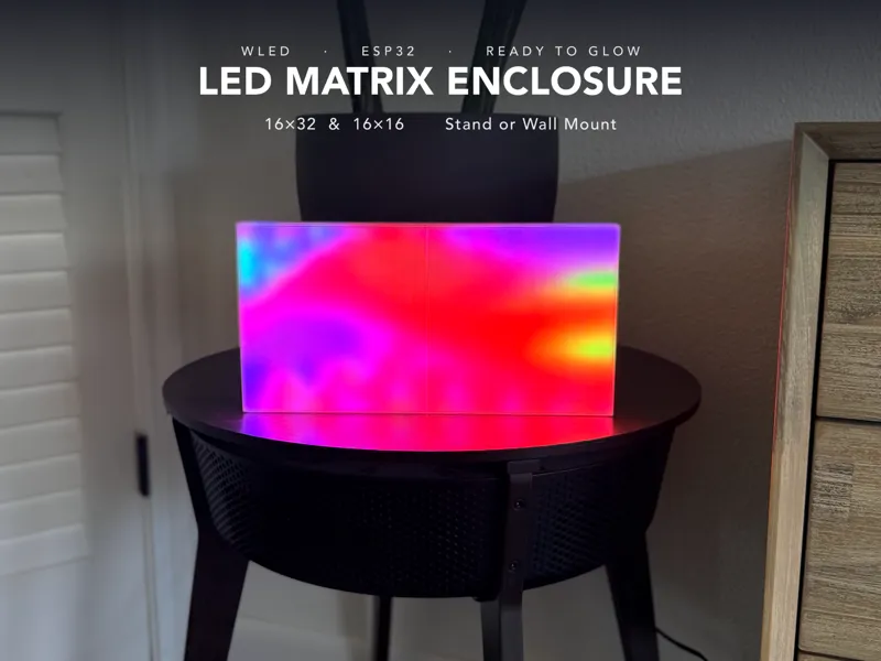 LED Matrix Enclosure 16x32/16x16 - ESP32 + WLED