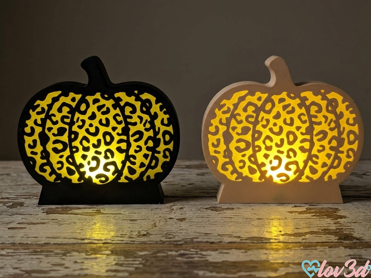 Leopard Print Pumpkin Balloon Light Holder - 1