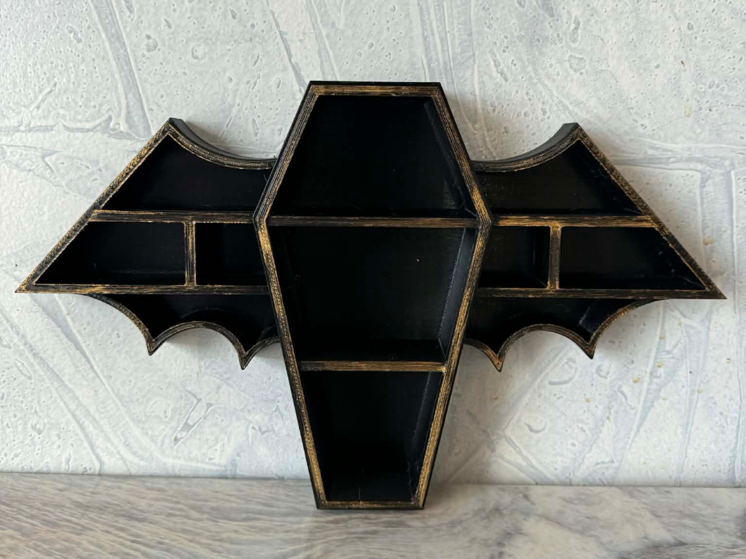 Bat wing Coffin Display shelf