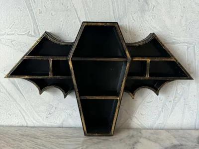 Bat wing Coffin Display shelf