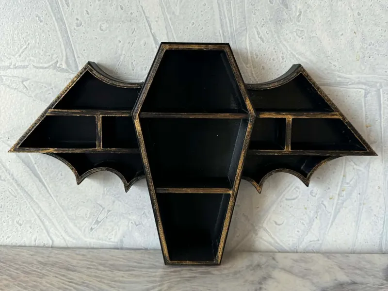 Bat wing Coffin Display shelf