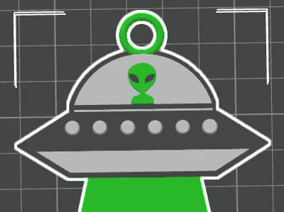 Corrected Sasquatch-Alien keychain