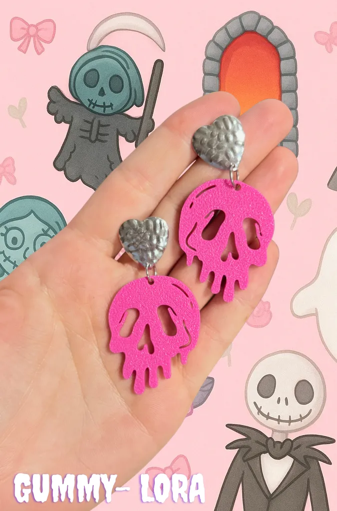Pendientes calavera halloween view 2