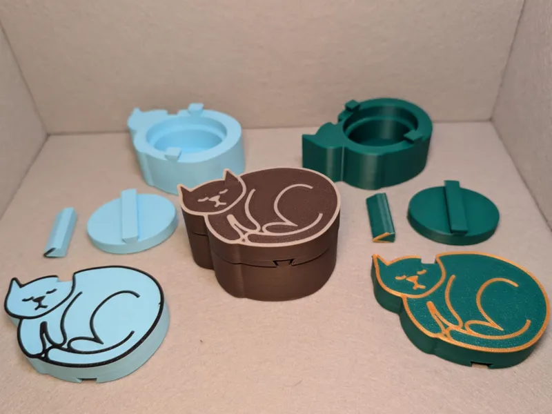 Sleeping Kitty Puzzle/ Jewellery Box