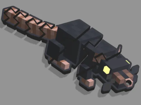 Flexible minecraft rat keychain 