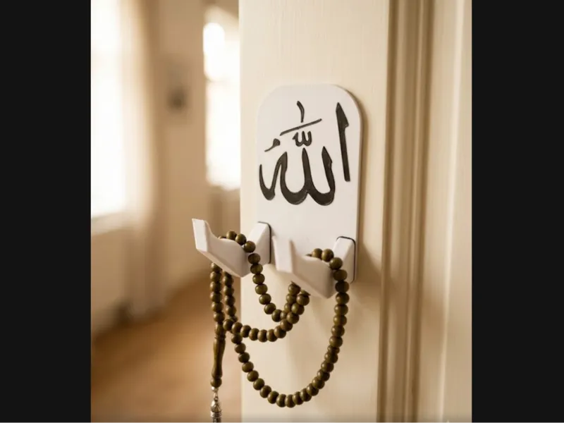 Allah Islamic Calligraphy Dual Wall Hook & Holder
