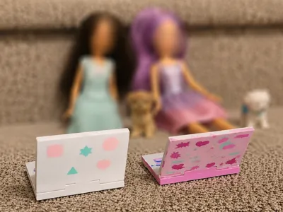 Small Doll Laptop, Colored, Opens/Closes