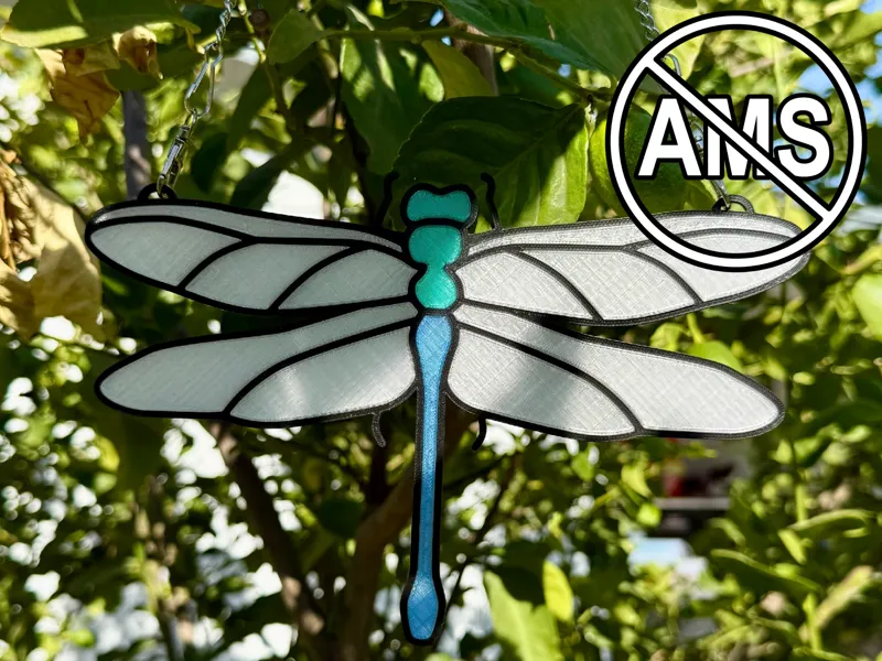 Dragonfly Stained Glass - No AMS required!
