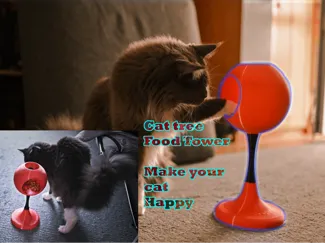 Cat tree tower snack dispenser V2