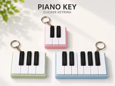 Piano Key Click Keyring