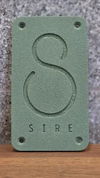 0.2mm layer, 2 walls, 30% infill with Sire logo supports