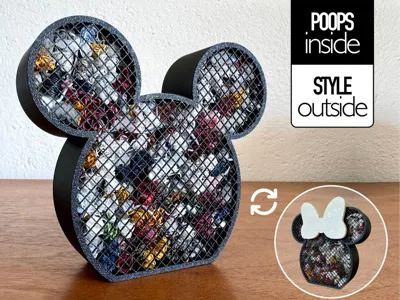 Mickey Mouse & Minnie poop bin, Waste Container