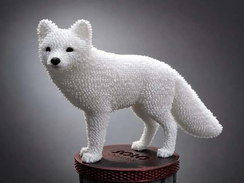 Fluffy snow wolf