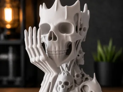 Pot vase skull 004