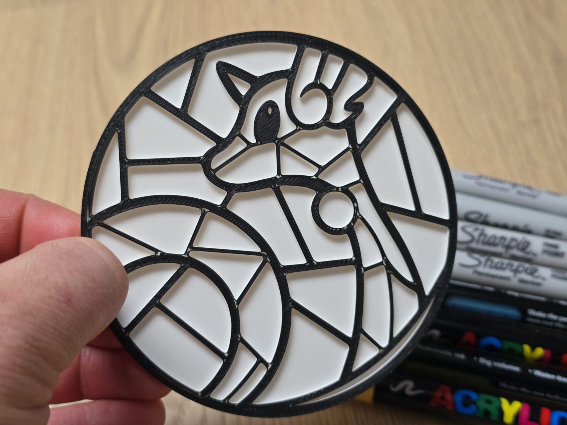 Dratini Pokemon Stained Glass Coloring Craft