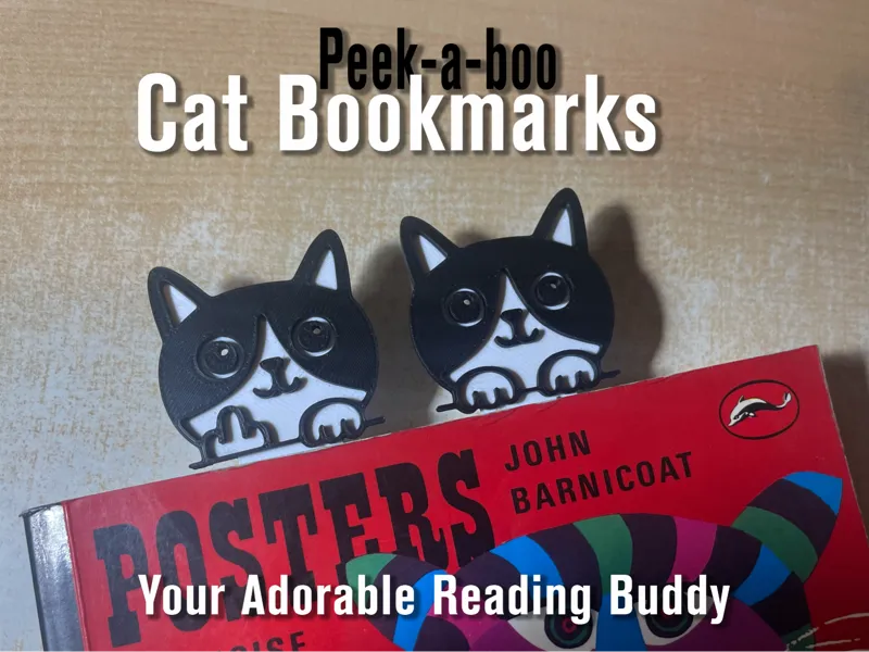 Peek-a-boo Cat Bookmark - Adorable Reading Buddy!