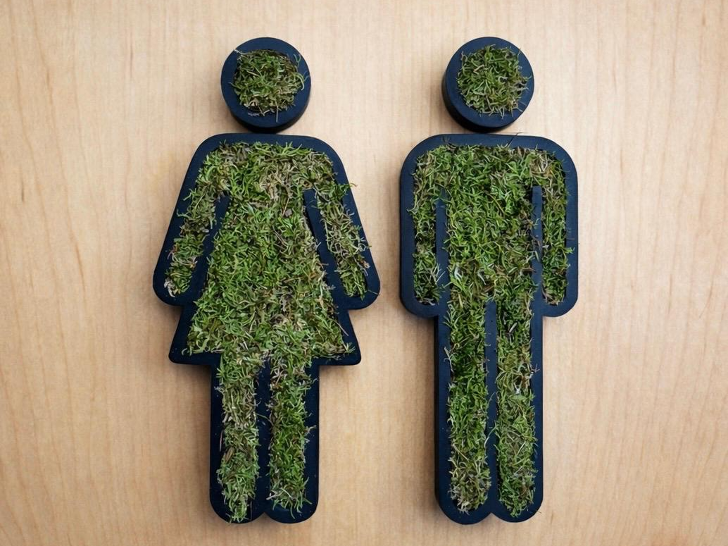 Moos Toilettensymbol - inspiriert von der Natur