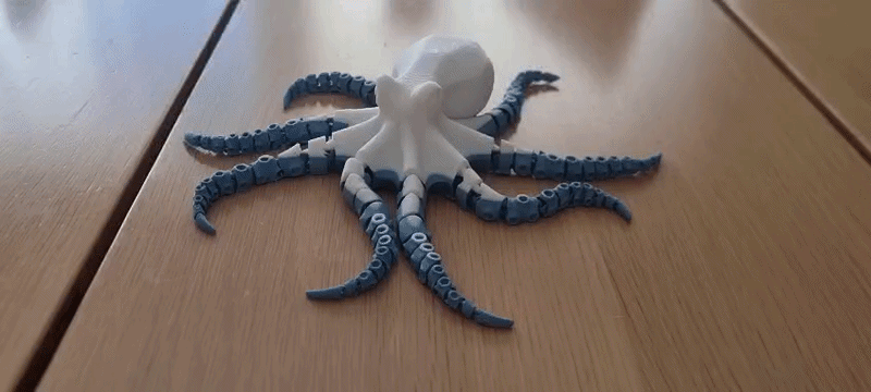 Articulated flexi octopus print in place
