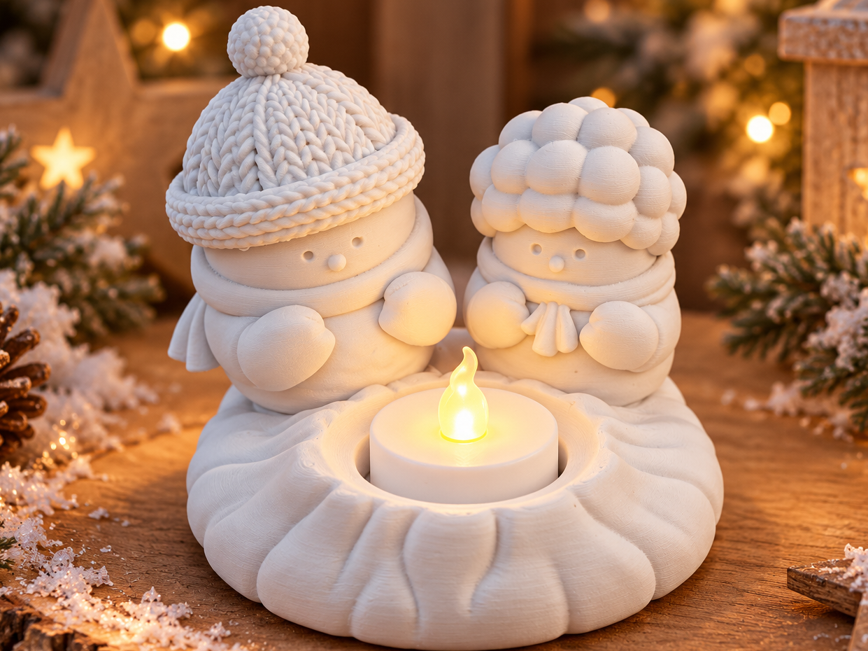 Winterfreunde am Teelicht – LED-Teelichthalter - 1