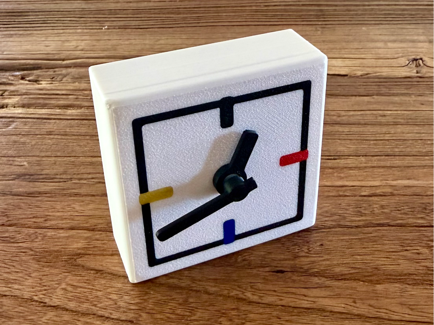Clock with Red, Blue and Yellow