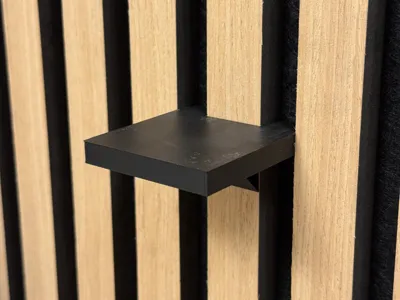 Shelf for acoustic panel without drilling v1