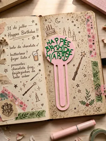 Accesorio para impresora 3D: Marca Páginas Bolo Harry Potter — vista de referencia 3
