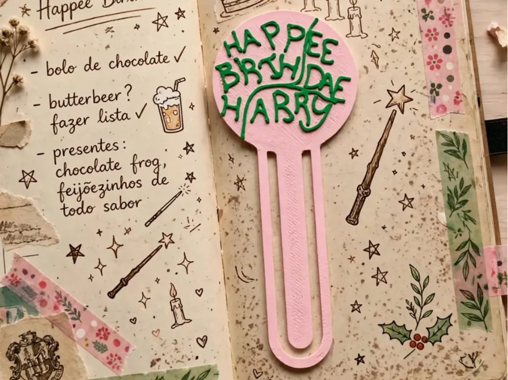 Accesorio para impresora 3D: Marca Páginas Bolo Harry Potter. Referencia del modelo original.