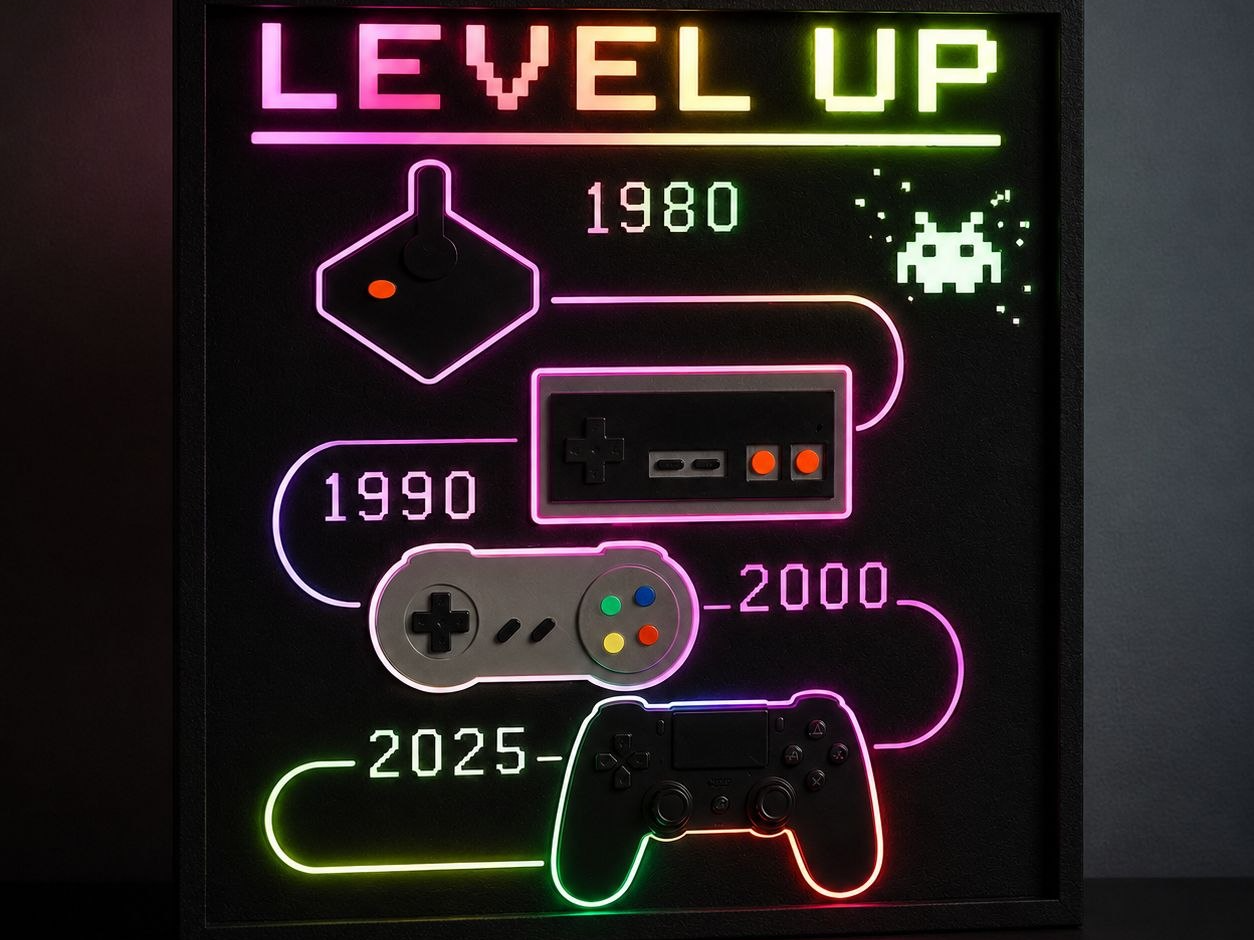 LEVEL UP–Gaming Evolution Wall Art(No AMS Required