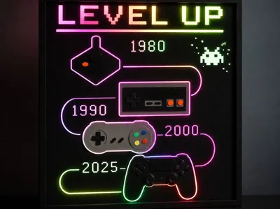 LEVEL UP–Gaming Evolution Wall Art(No AMS Required