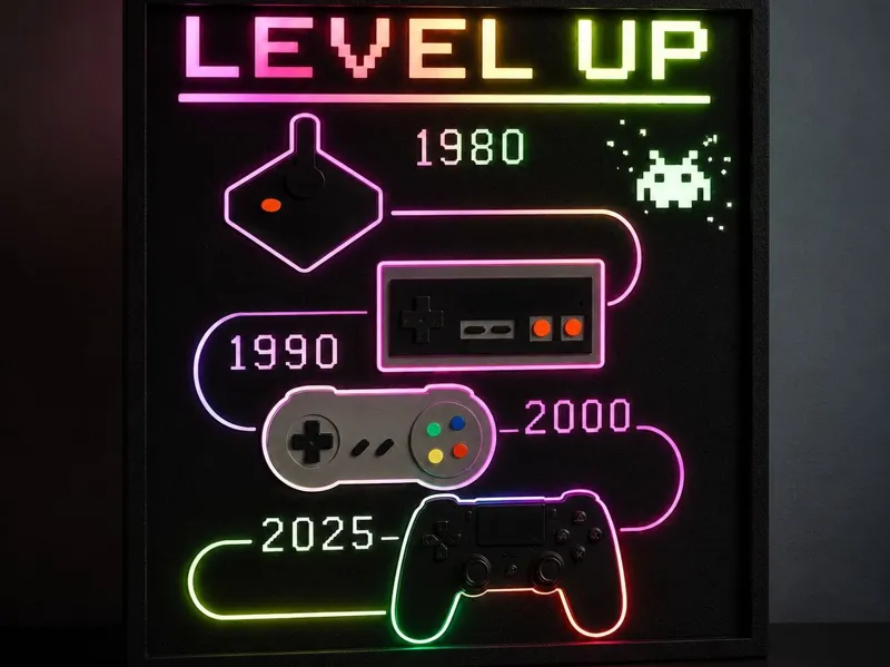 LEVEL UP–Gaming Evolution Wall Art(No AMS Required