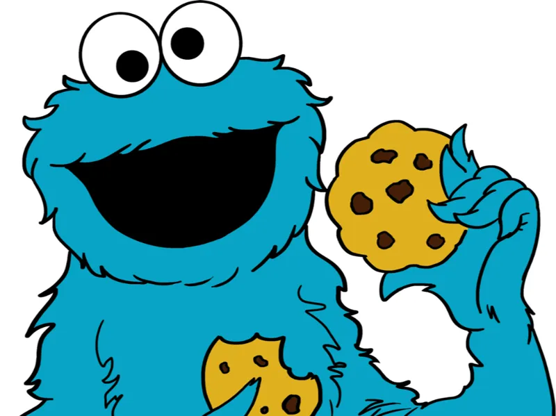 Cookie Monster eating cookies
