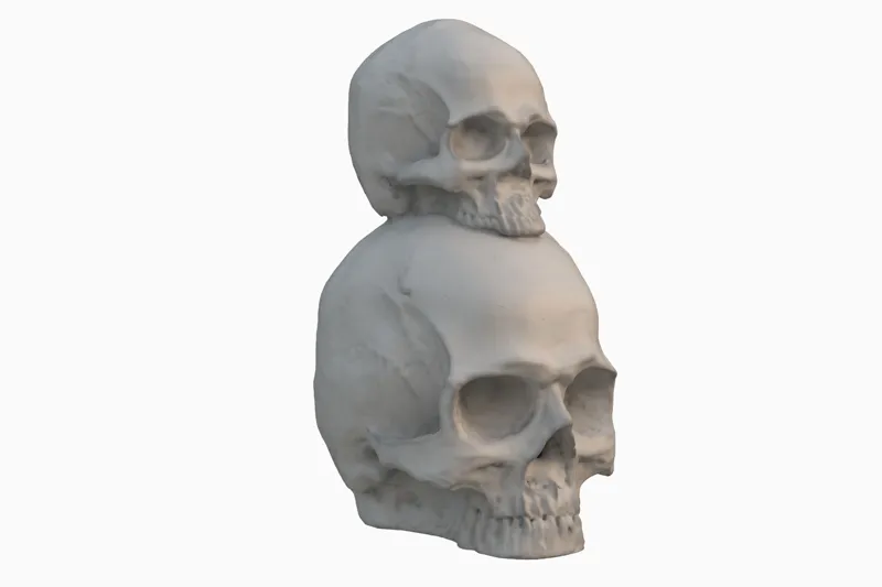 2 Skulls Stacked