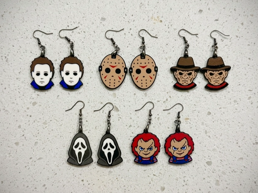 Classic Horror Character Earrings 3D model