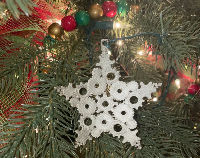 Gear Christmas Star Ornament