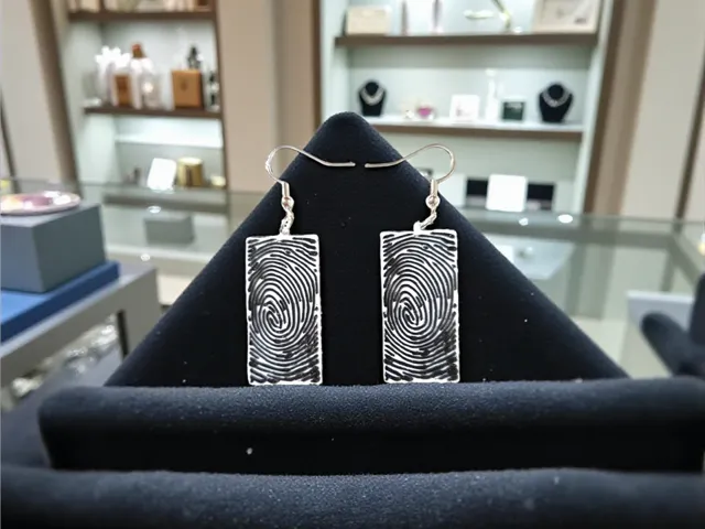 Artistic fingerprint earrings