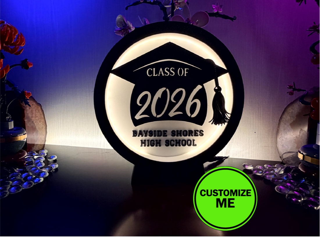 Graduation 2026 Ring Lamp | Custom School Name