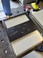 0.2mm layer, 2 walls, 6% infill, increase height on one side