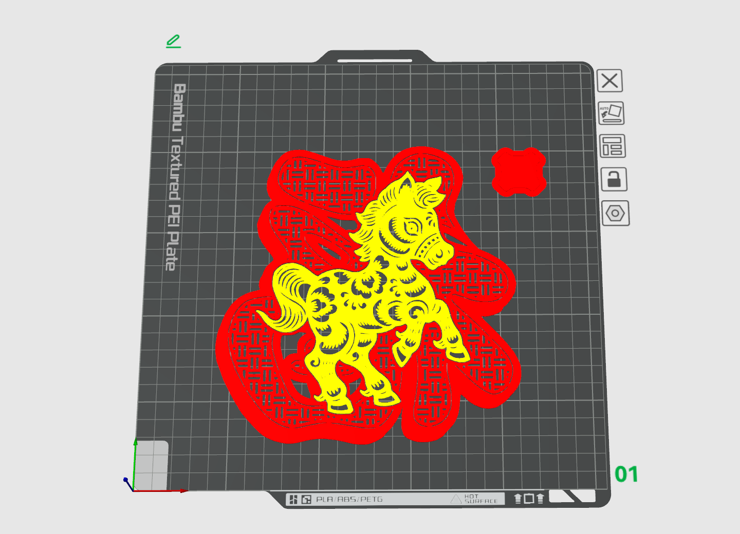 Miniatura 3 do modelo 3D 马年福字窗花 新年窗花 剪纸 2026